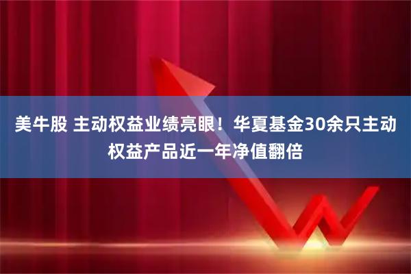 美牛股 主动权益业绩亮眼！华夏基金30余只主动权益产品近一年净值翻倍